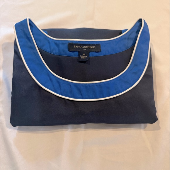 Banana Republic Navy Blue Colorblock Border Print Dress – Size 10 NWOT - Picture 12 of 13